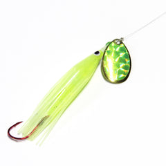 Wicked Lures Wicked Trout Killers Glow-Chartreuse lure for freshwater trolling.