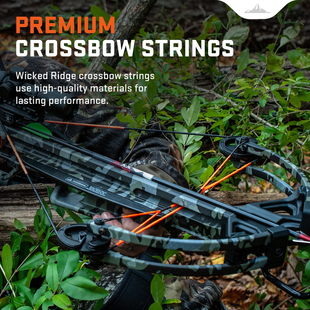 Wicked Ridge pre-twisted replacement string close-up highlighting durability and longevity.