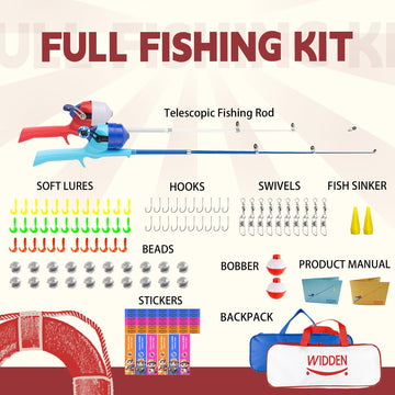 WIDDEN beginner fishing gift pack ideal for birthdays or holidays.