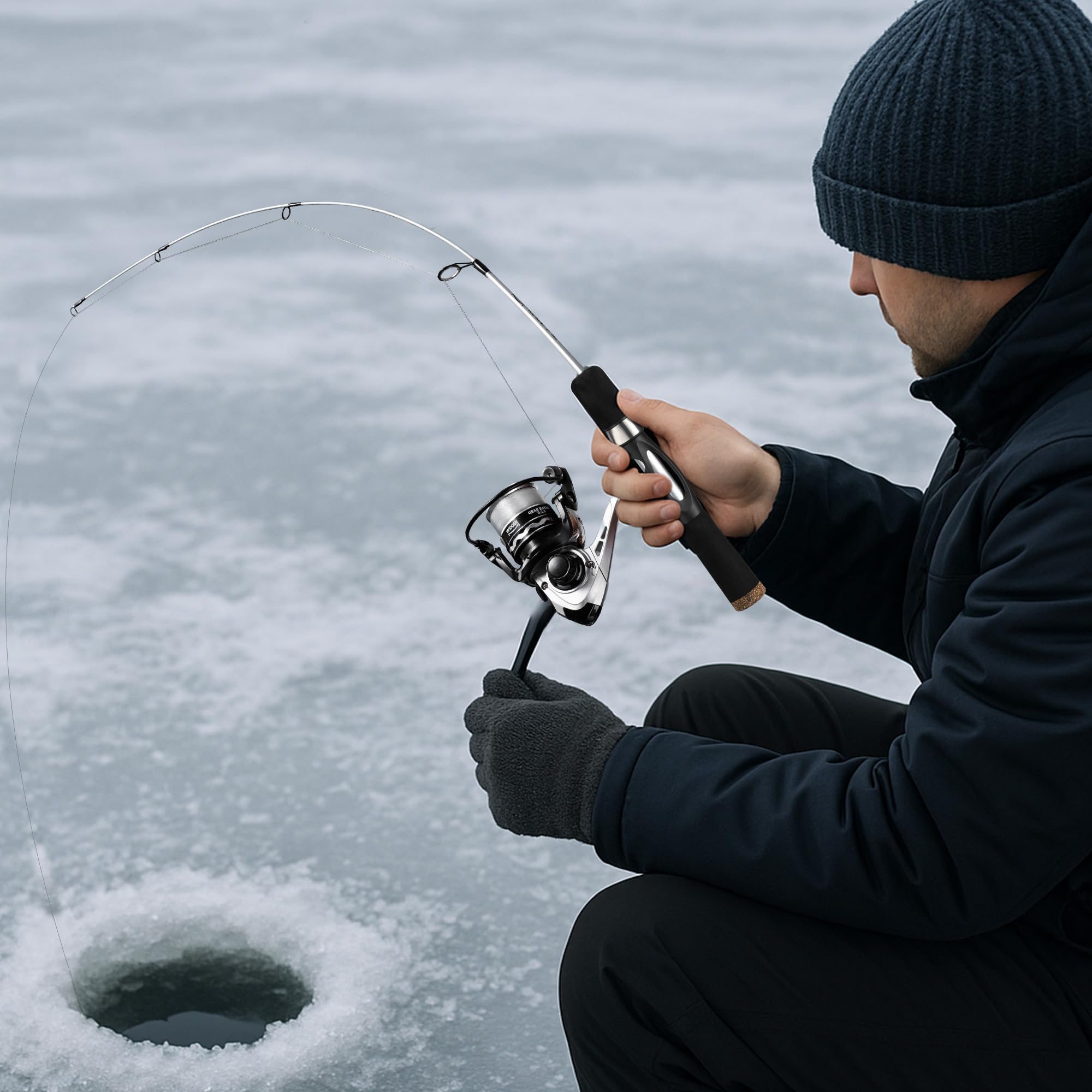 WIDDEN 150-yard, 4-lb line ready for varied ice fishing scenarios.