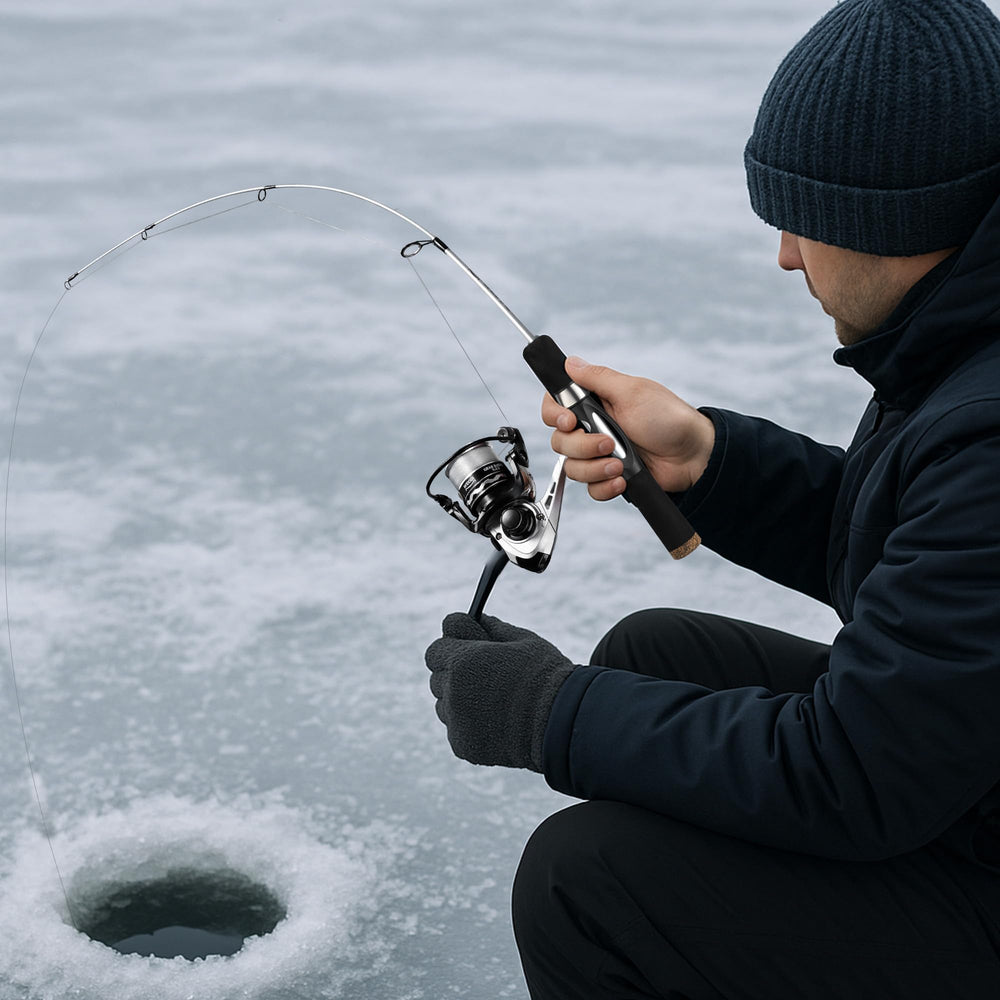 WIDDEN 150-yard, 4-lb line ready for varied ice fishing scenarios.
