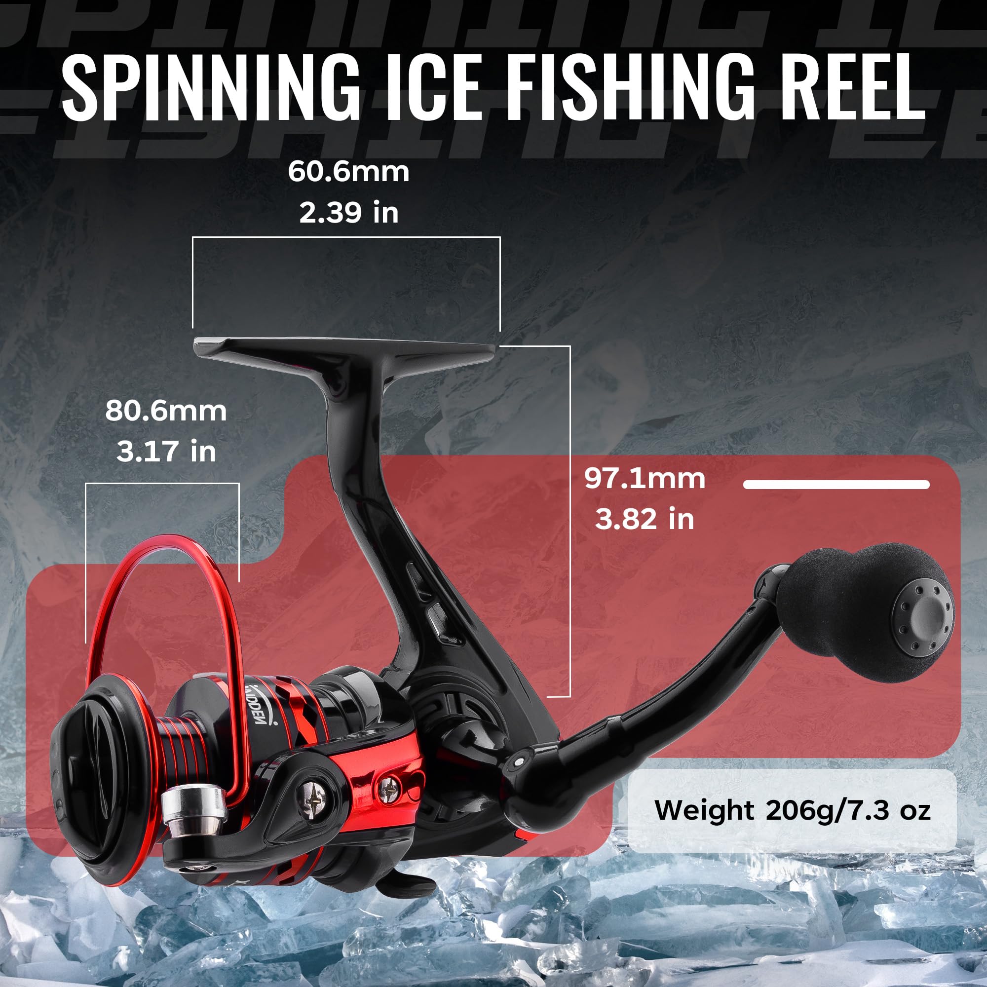 Lightweight aluminum alloy ice fishing reel for winter durability