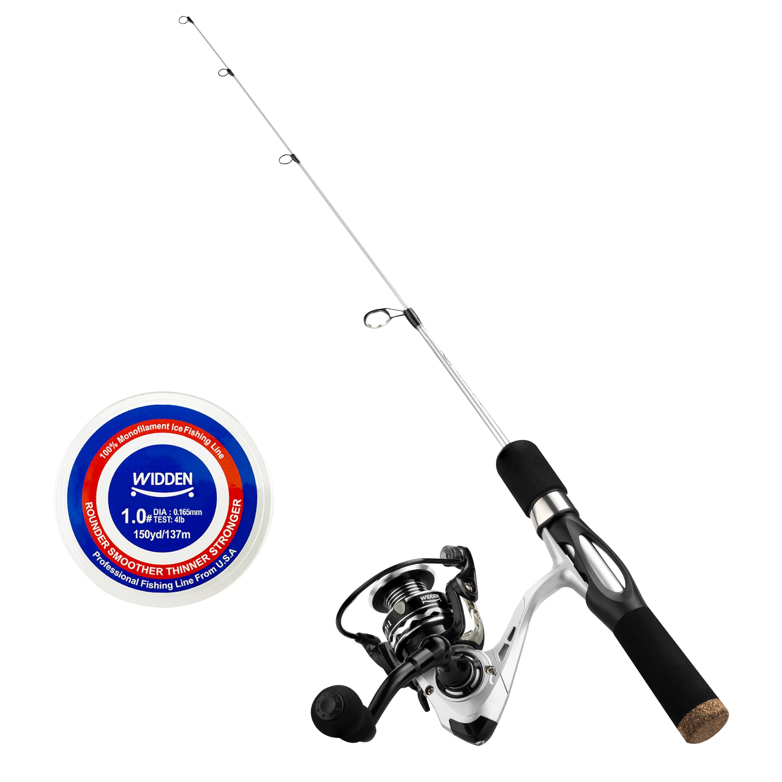 WIDDEN ice rod combo 27in, ready-to-use setup for versatile ice fishing.