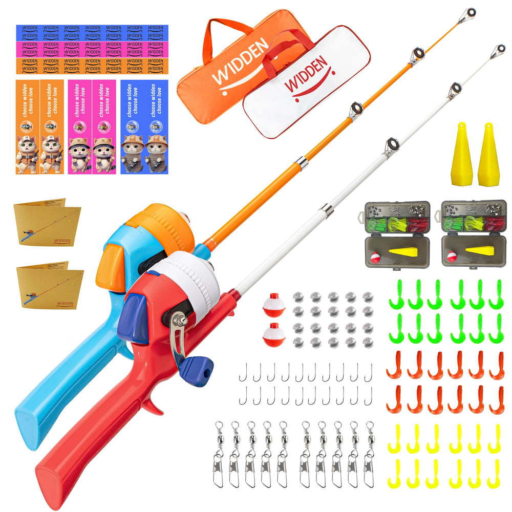 WIDDEN Kids Fishing Pole full kit ready for outdoor adventures and beginner-friendly casting.