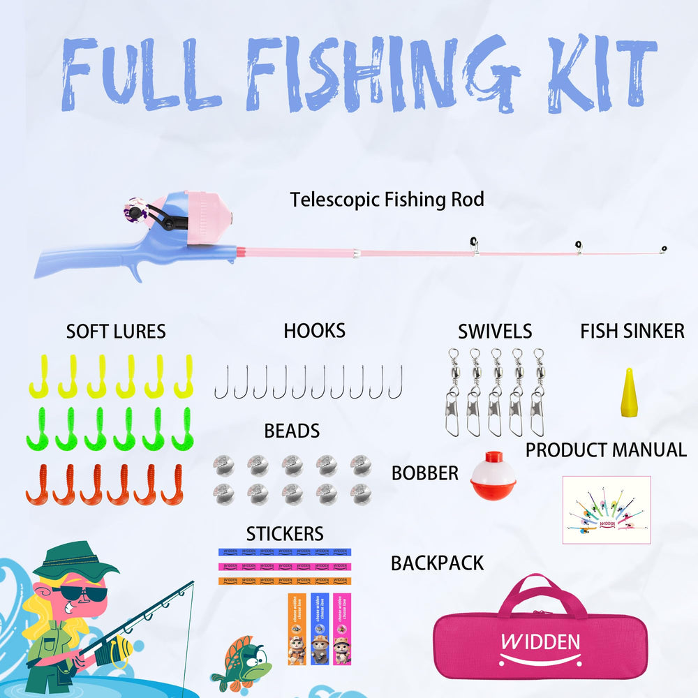WIDDEN Kids Fishing Pole giftPackaging scene suitable for birthdays