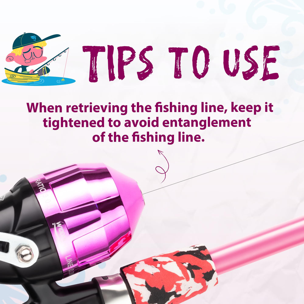 WIDDEN Kids Fishing Pole travel bag with pole easy, organized transport.