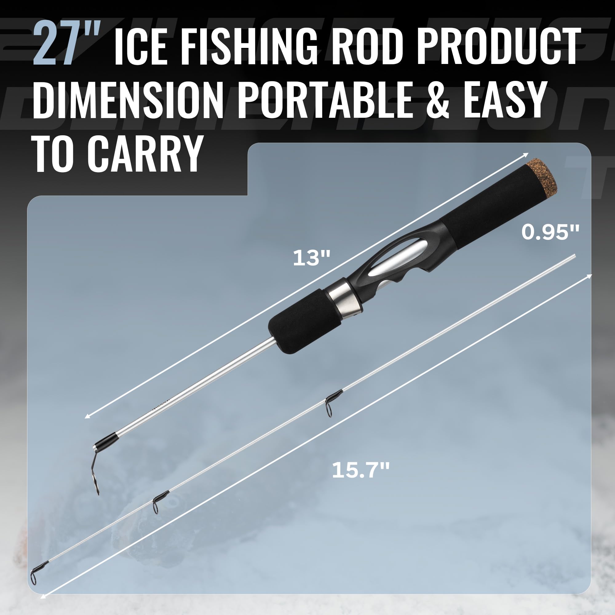 WIDDEN solid fiberglass rod tip close-up highlighting bite sensitivity.