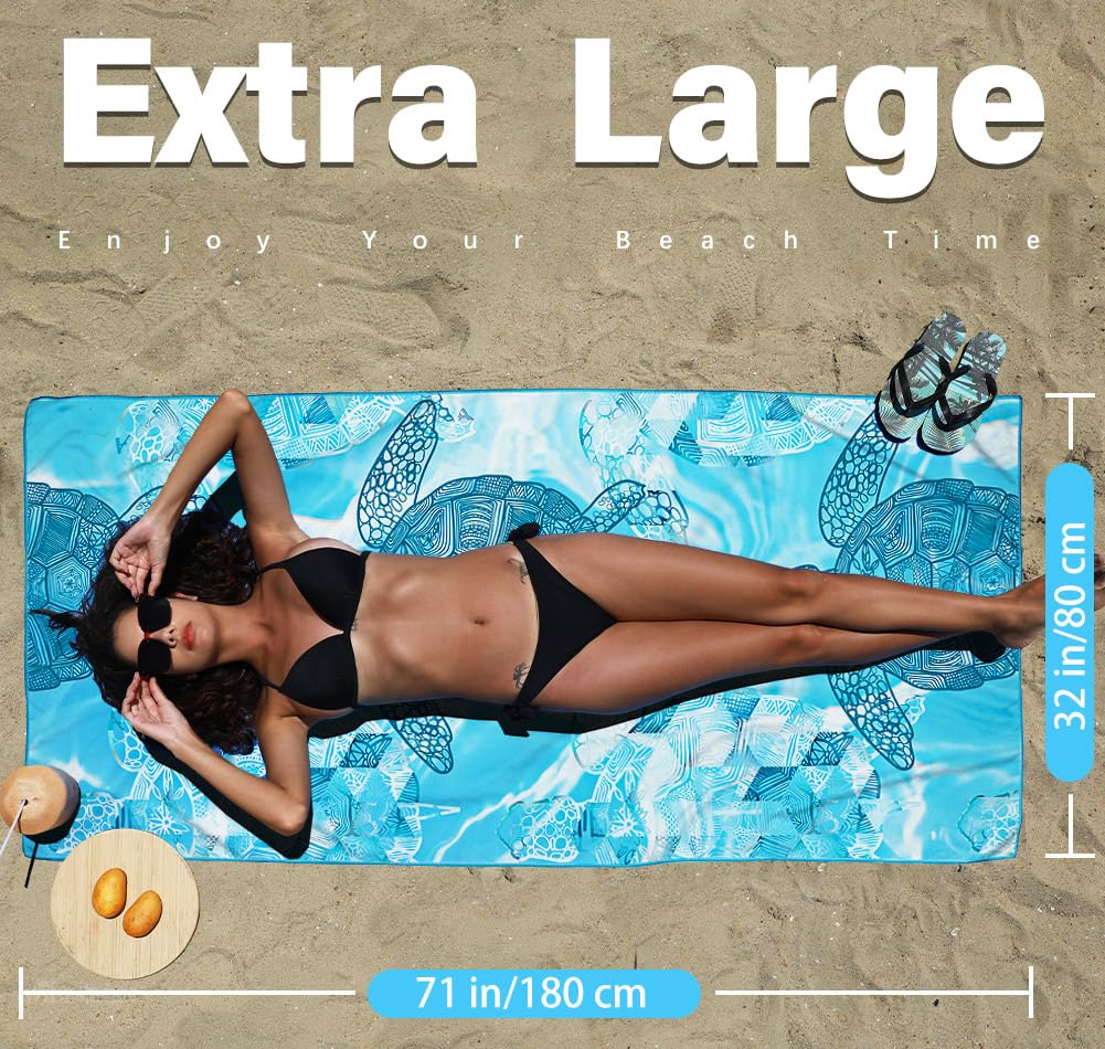 Widdonen microfiber towels sand-free beach setup for easy lounging.