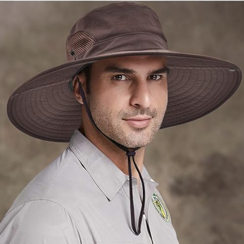 Foldable and packable sun hat in backpack