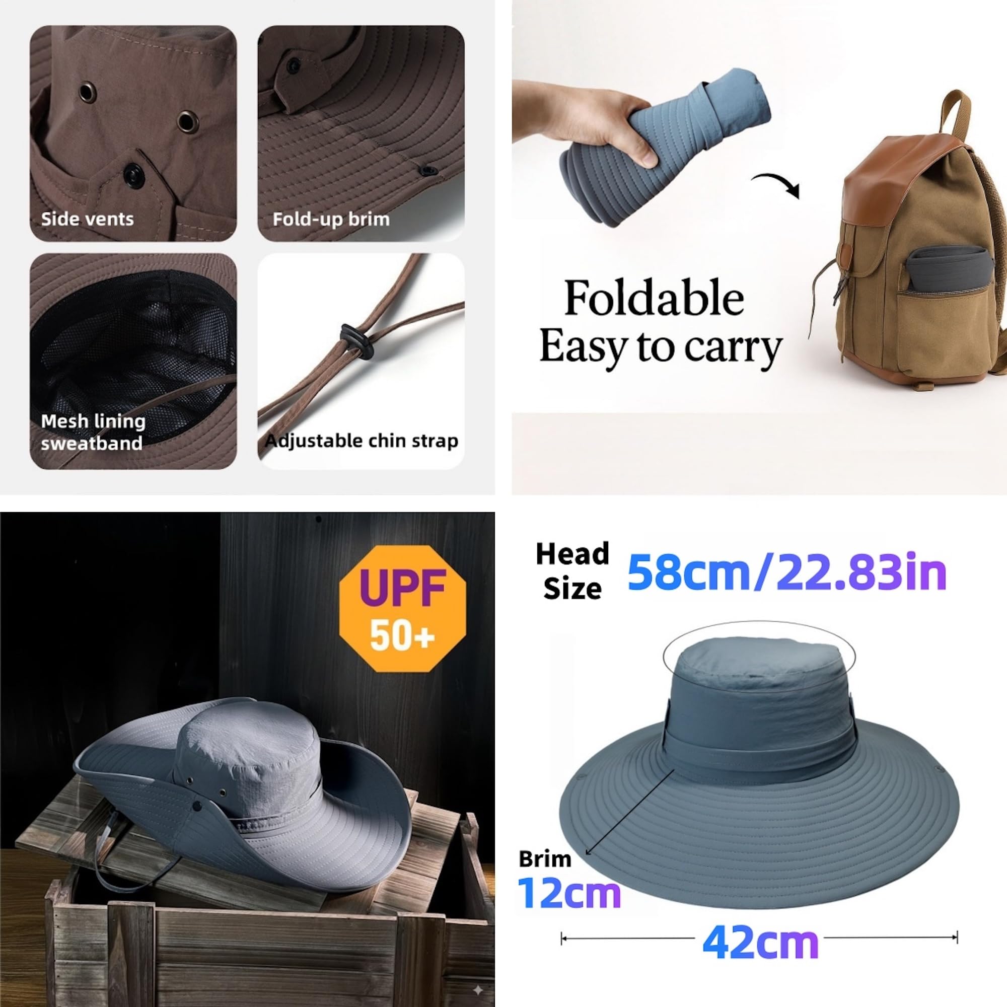 Color options gray, black, and army green