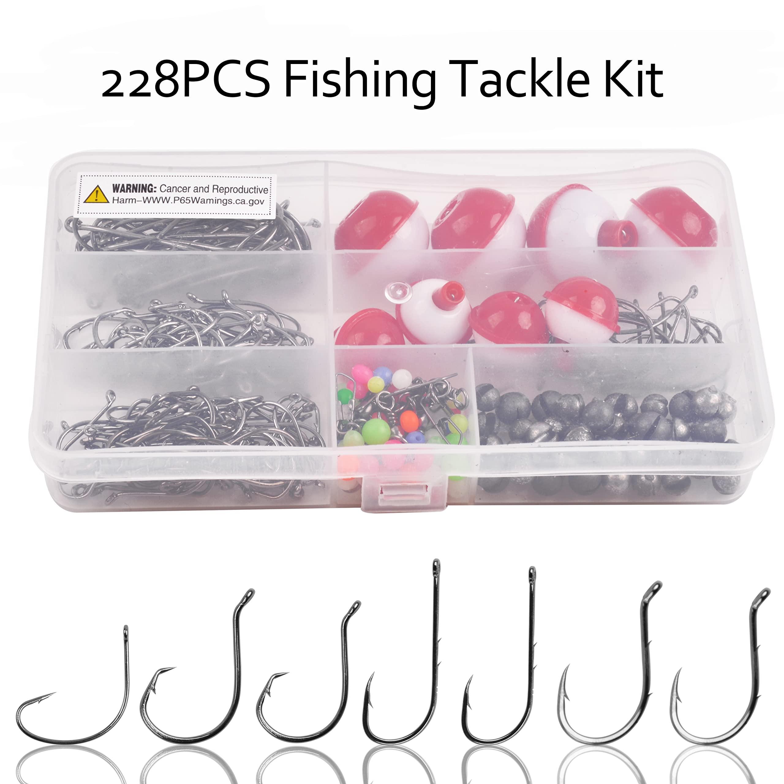 20 wide gap fishing hooks included in the kit