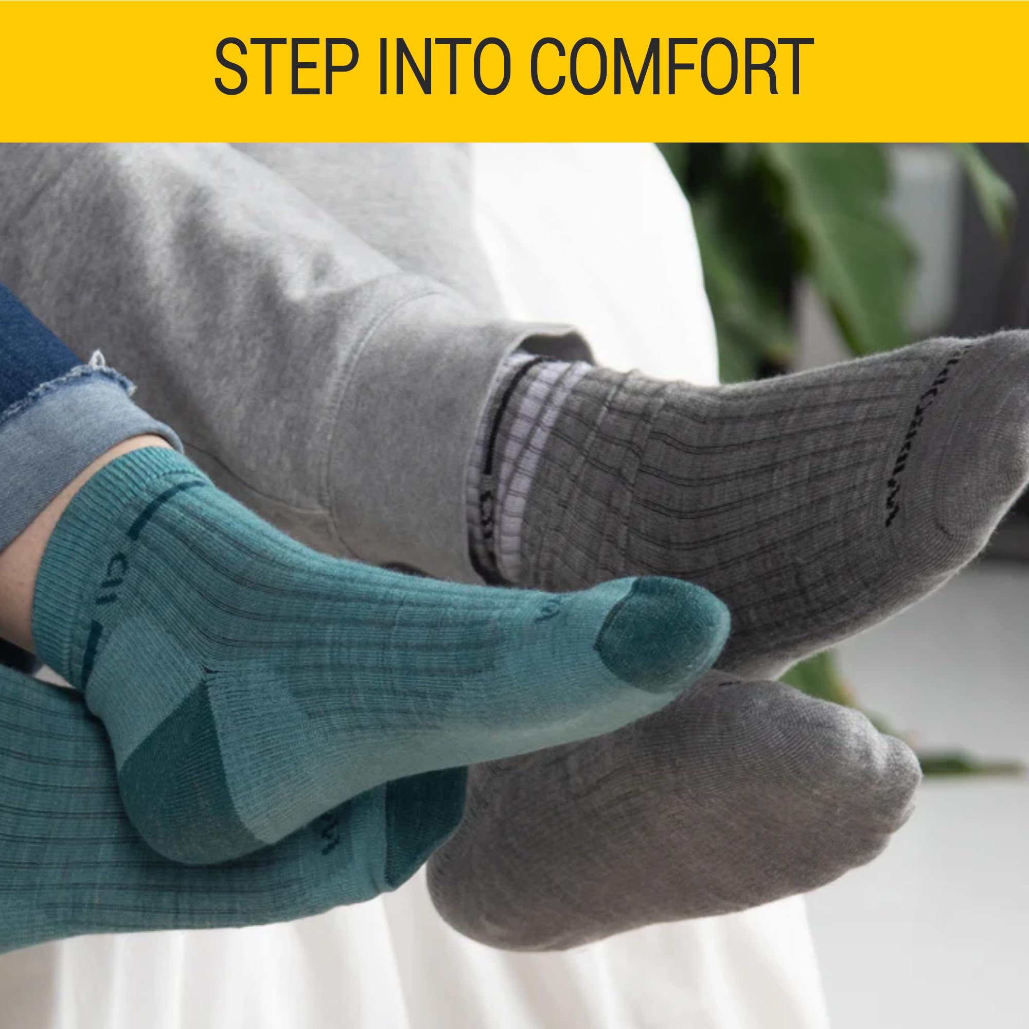 Wide Open USA-made teal socks knitted in Vermont for durable all-weather quality.