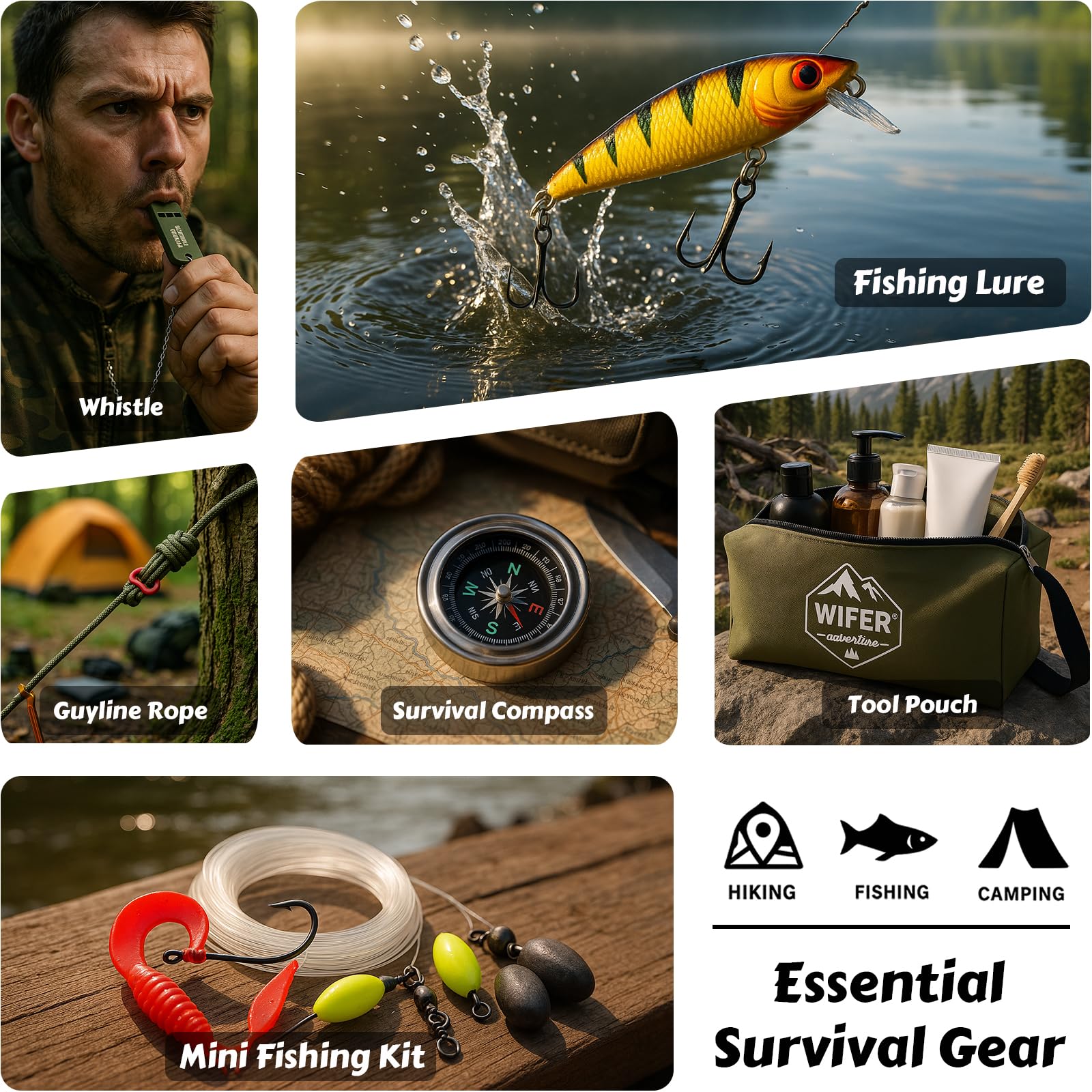 WiFER compass supports navigation when trails diverge on hikes.