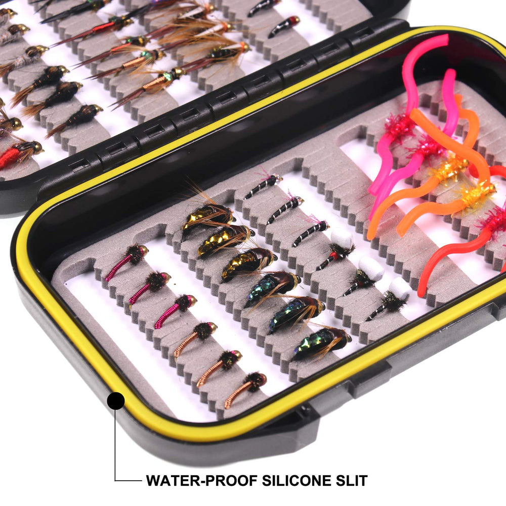 Close-up of high carbon steel hooks on Wifreo nymph flies