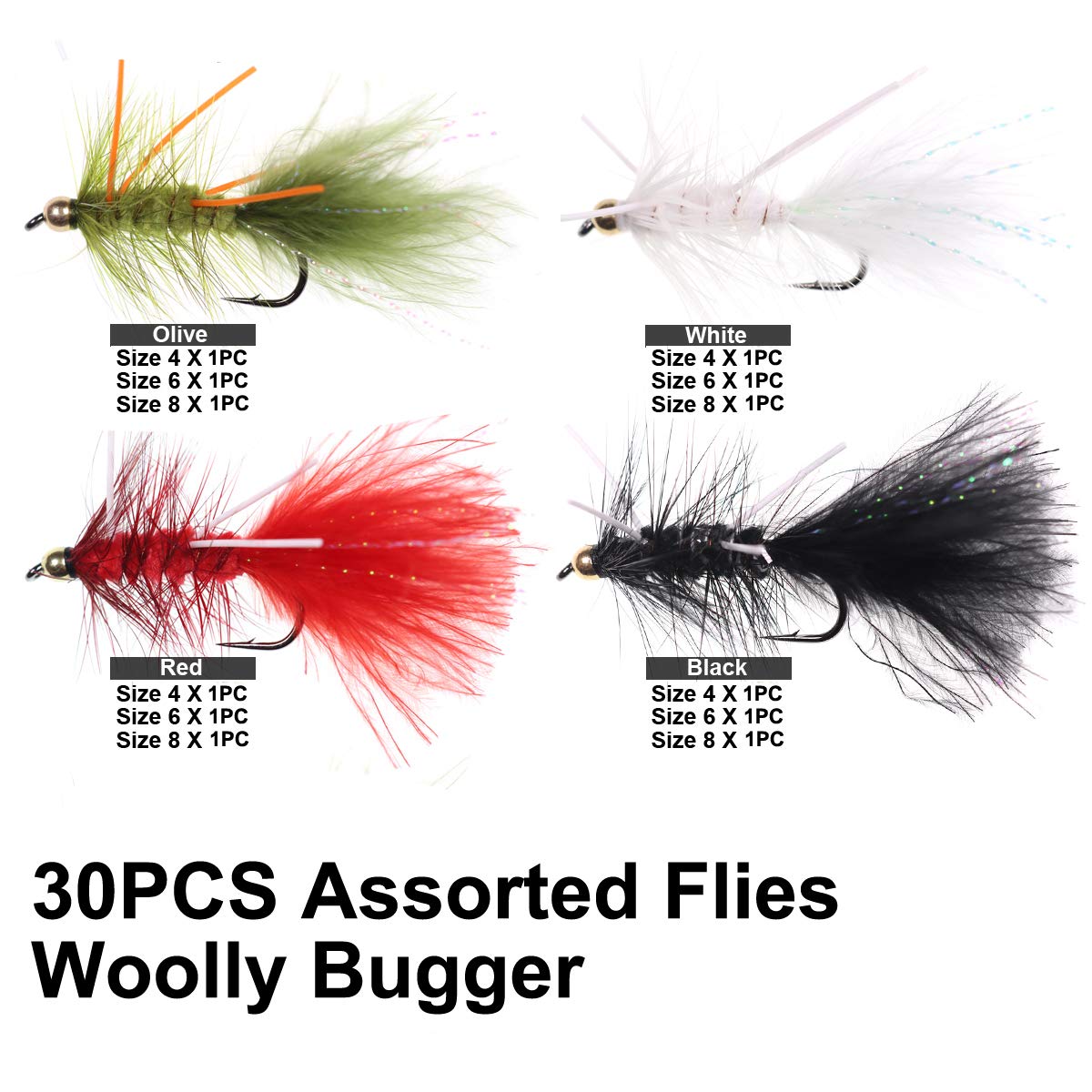 Japan-made fly hooks used for professional Woolly Bugger ties (Variation 01).