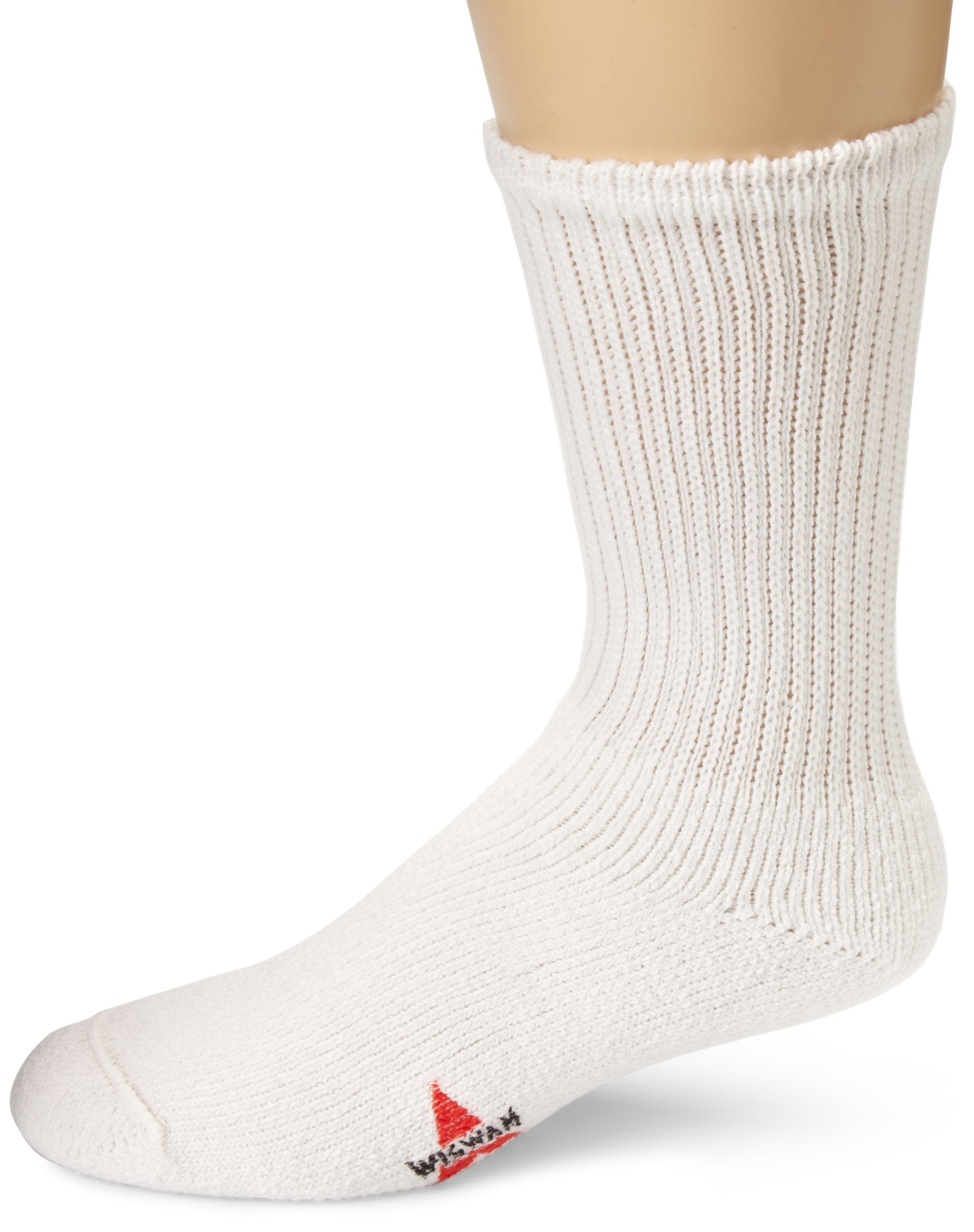 Wigwam King Cotton heavy-weight crew sock in white offers cushioned comfort for daily wear.