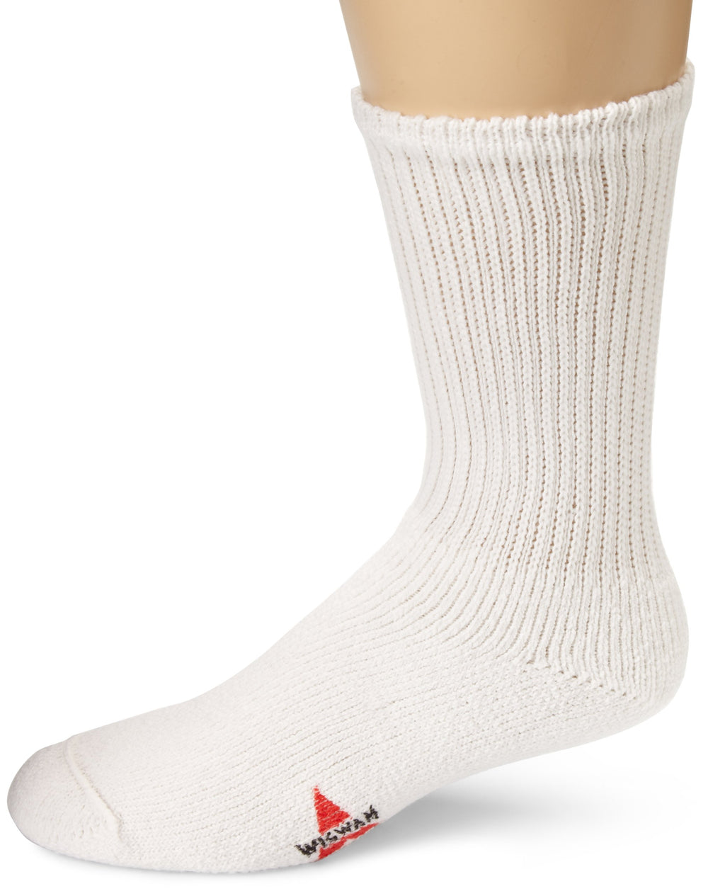 Wigwam King Cotton heavy-weight crew sock in white offers cushioned comfort for daily wear.