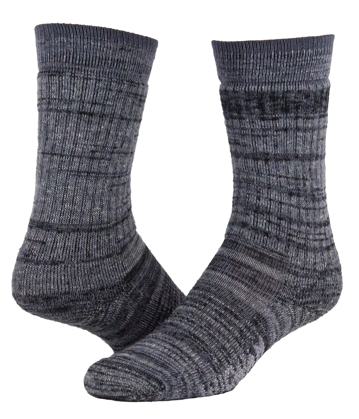 Wigwam Merino Fjord Crew grey sock, medium size, offering warmth, cushioning, and odor resistance.