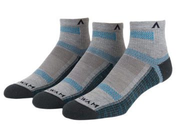 Wigwam Ultra Cool Lite Quarter socks Caribbean large, breathable moisture control for daily comfort.
