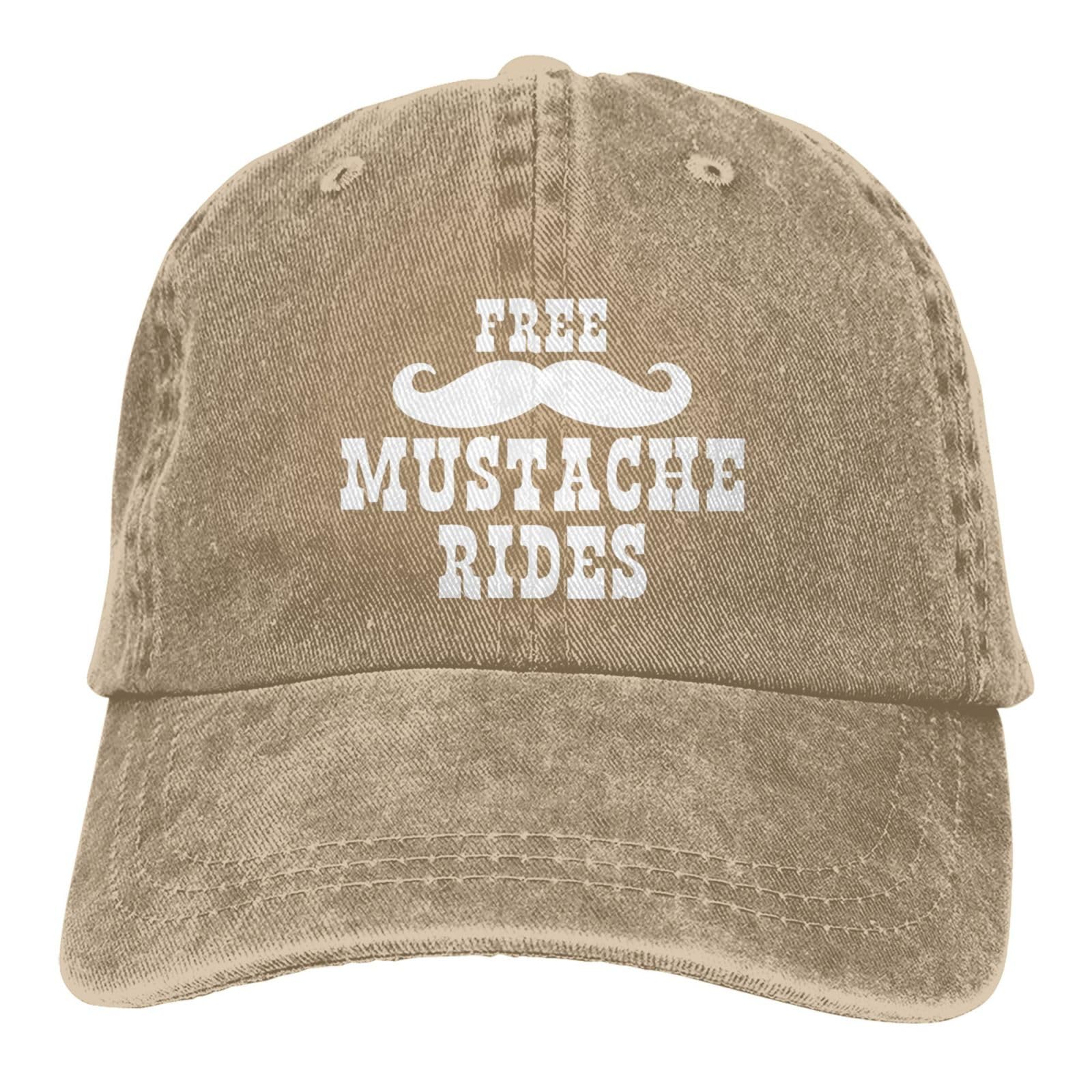 wikjxiz Free Mustache Rides Hat back closure detail provides secure adjustable fit