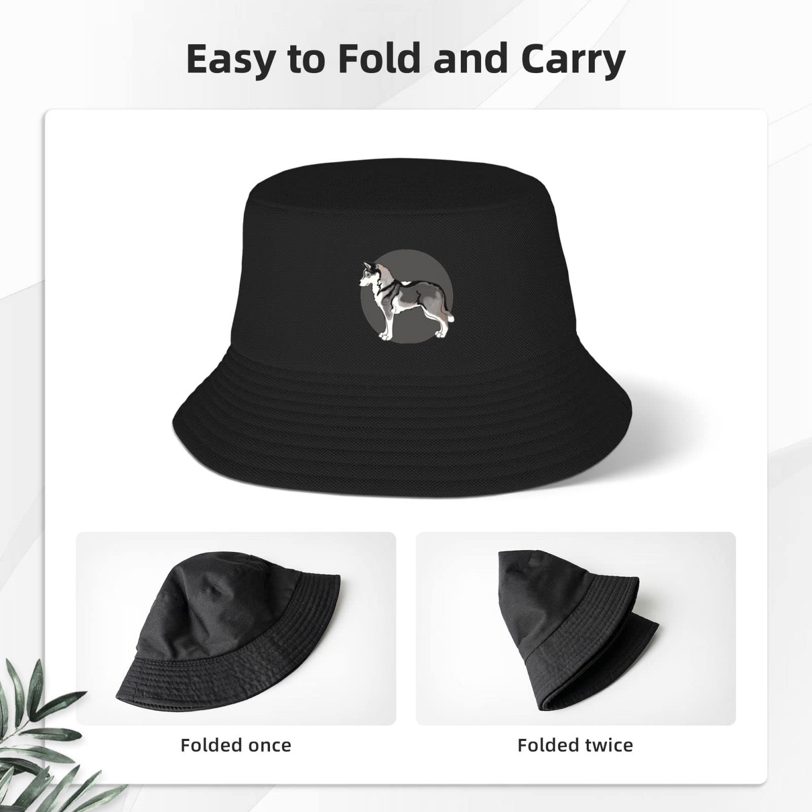wikjxiz Siberian Husky bucket hat wide brim providing UV protection outdoors