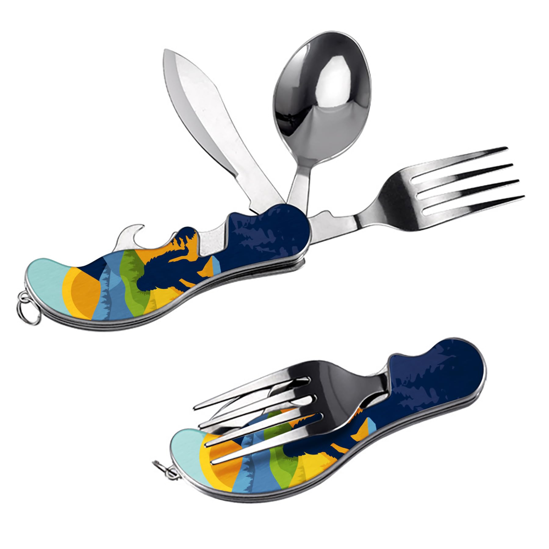 Wilcor Bigfoot world-map handles cutlery set for stylish travel dining