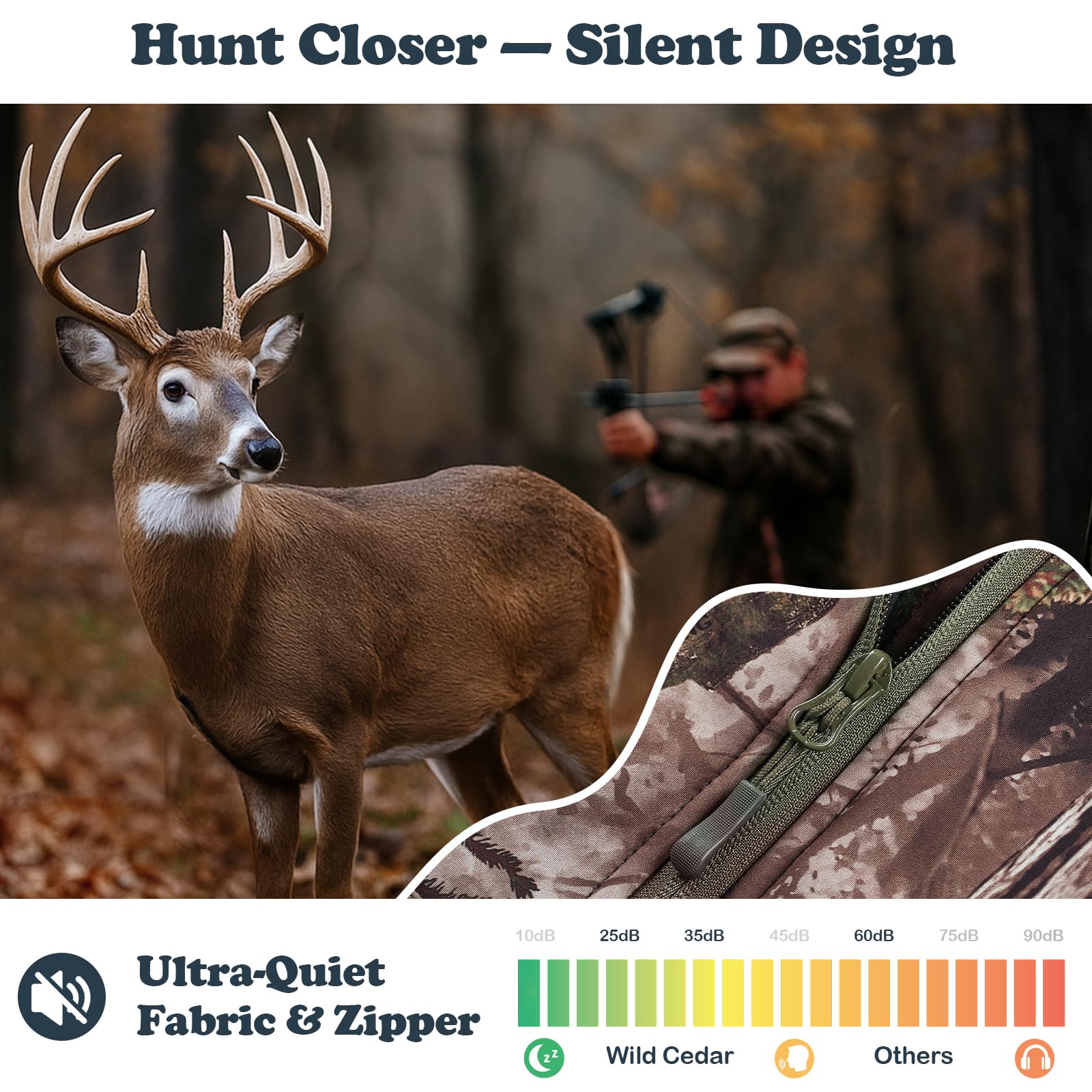 Wild Cedar adjustable cuffs and hem optimize fit in varying weather.