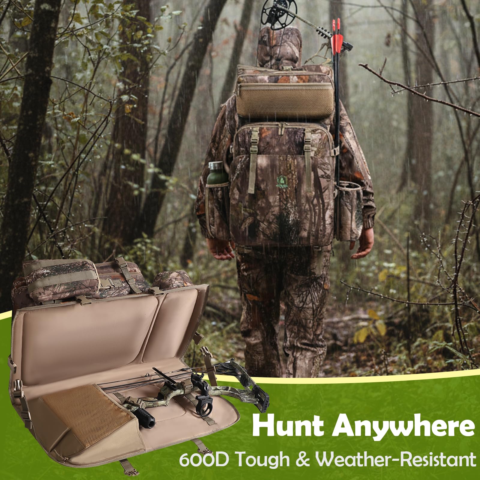 Wild Cedar Bow Hunting Backpack 3.0 ventilated back padding keeps you cool and comfortable