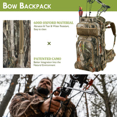 Wild Cedar bow hunting backpack durable 600D material withstands harsh conditions while remaining light.