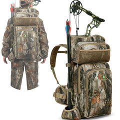 Wild Cedar bow hunting backpack main compartment keeps gear organized for quick access.