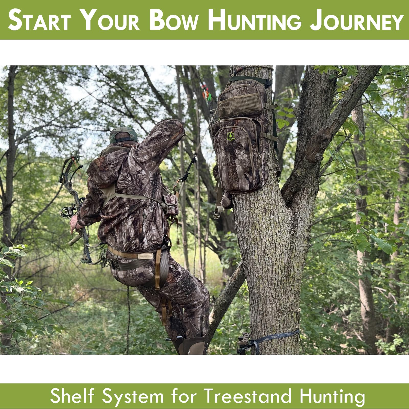 Wild Cedar bow hunting backpack multi-pocket design keeps gear organized for quick access.