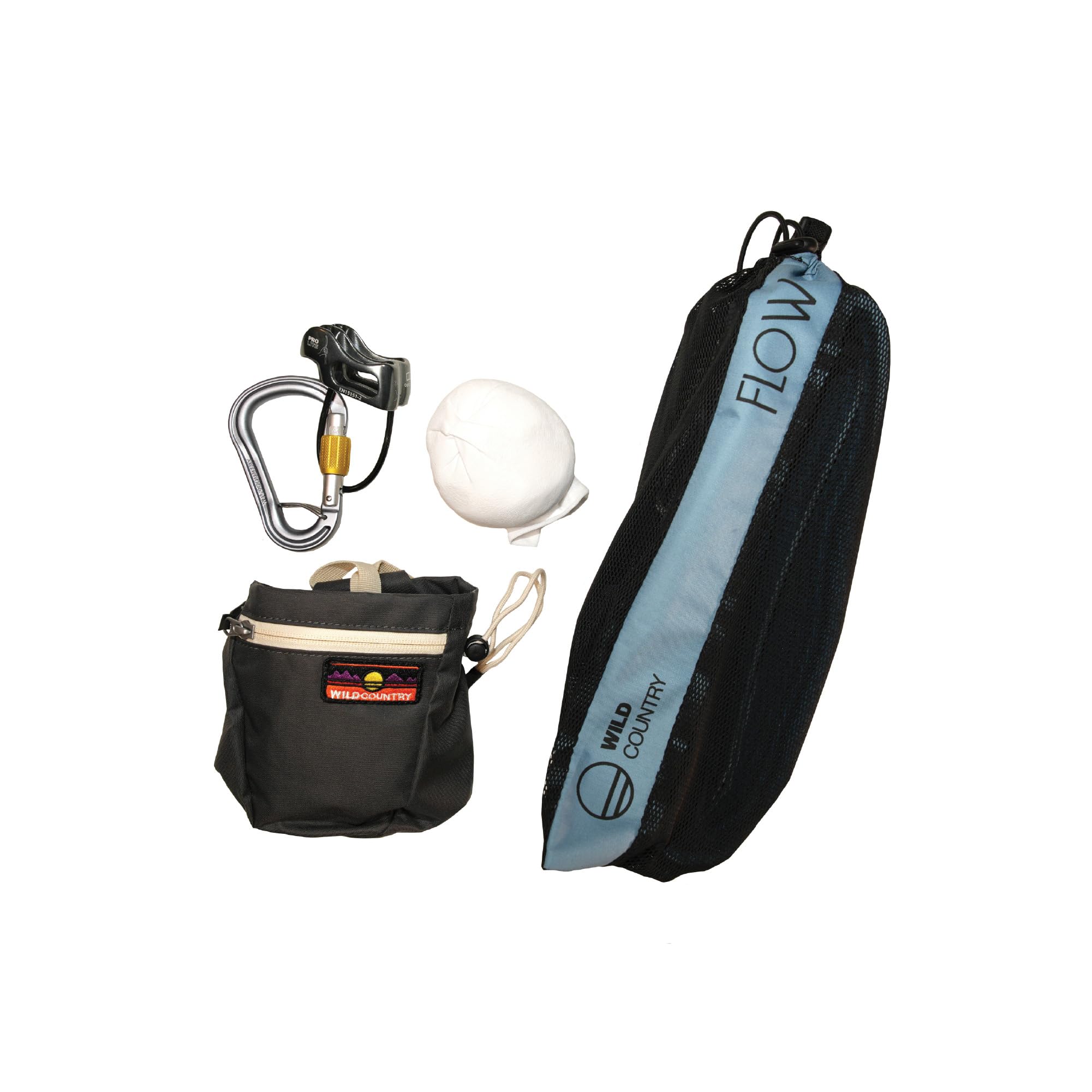 Wild Country Flow 2.0 chalk bag ready for chalk on climbs