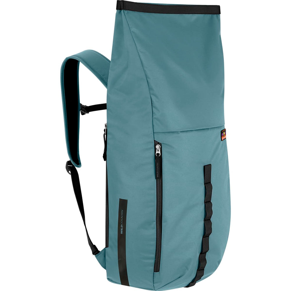 Wild Country Flow Backpack daisy chain and padded back enhance gear access.