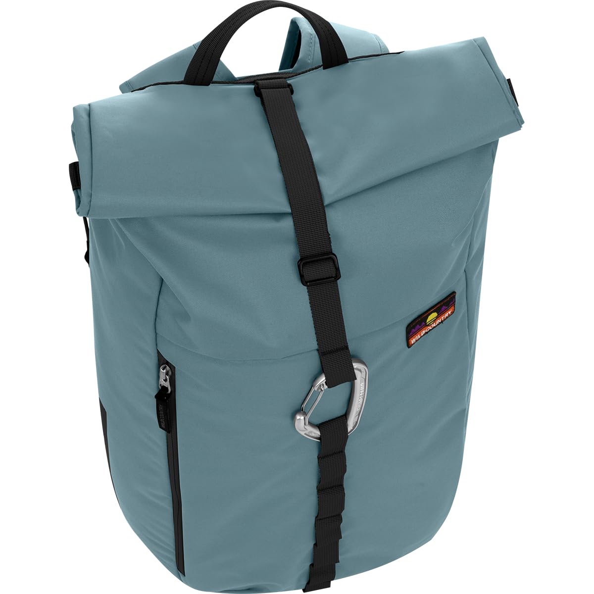 Wild Country Flow Backpack front compartment with side zipper for valuables.