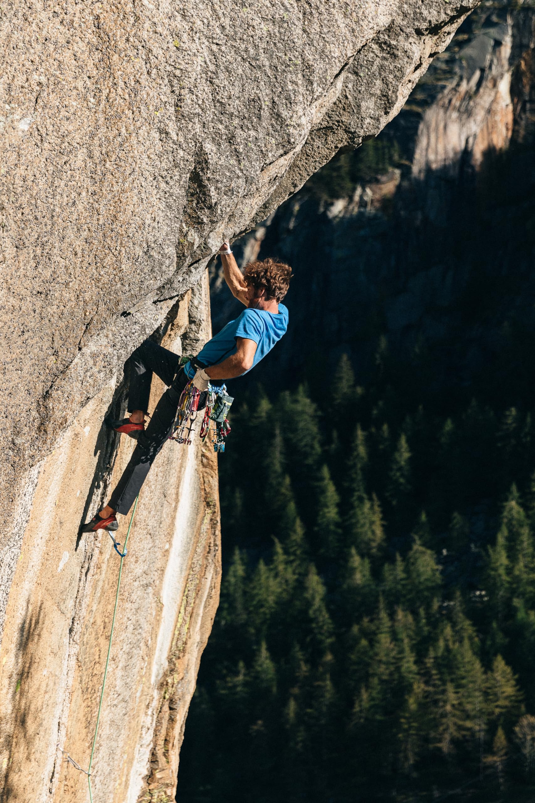 Lightweight Wild Country Friend cam attached to a harness for day ascents.