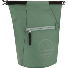Wild Country Spotter Boulder Bag in Green Ivy upright for easy hand-dips during bouldering