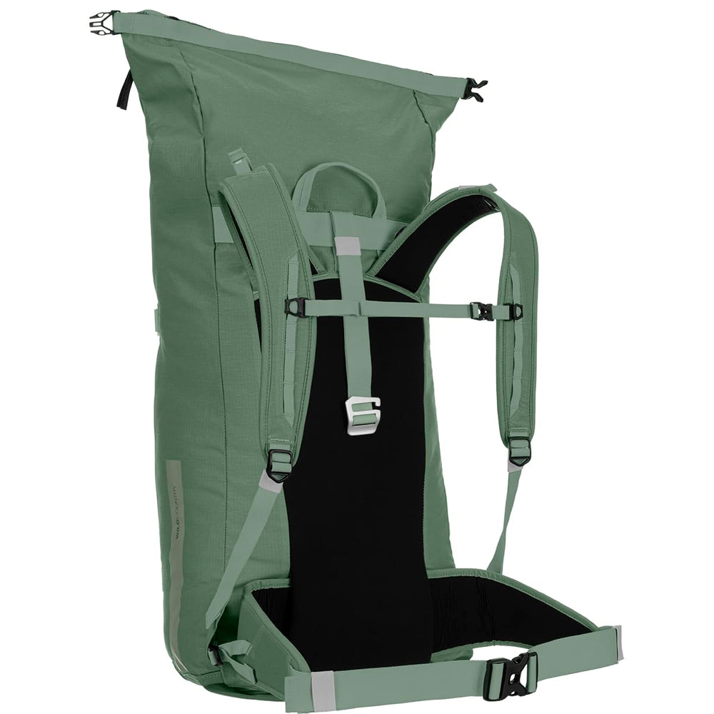 Wild Country Stamina Gear Bag rope tarp and external strap in use.