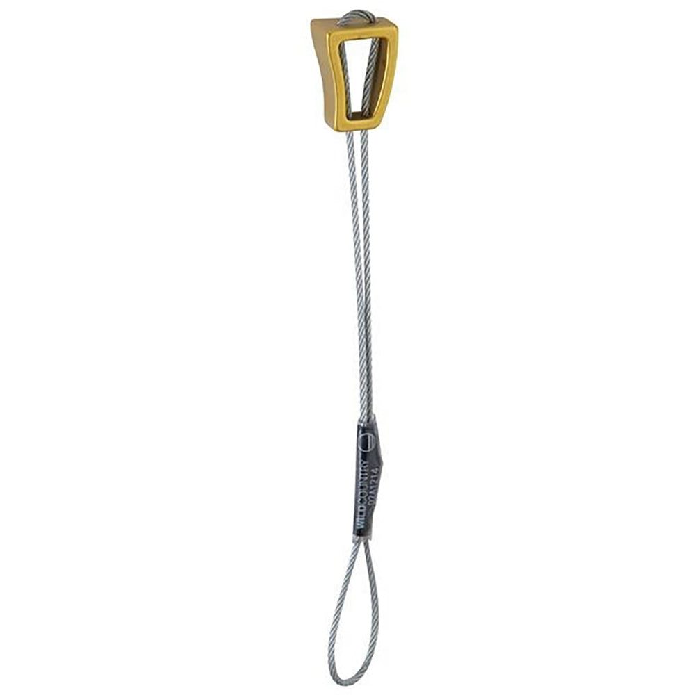 Wild Country Superlite offset rocks in gold enable quick, secure placements in tricky cracks.