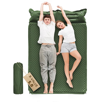 Wild Fun double sleeping pad front view shows two-person space for camping.