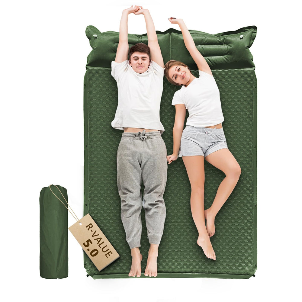Wild Fun double sleeping pad front view shows two-person space for camping.