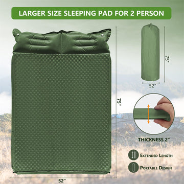 Wild Fun double sleeping pad side view highlights thickness for plush support.