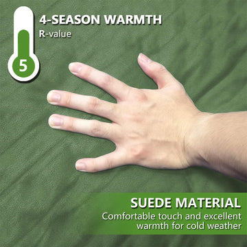 Wild Fun double sleeping pad with pillow demonstrates built-in neck support.