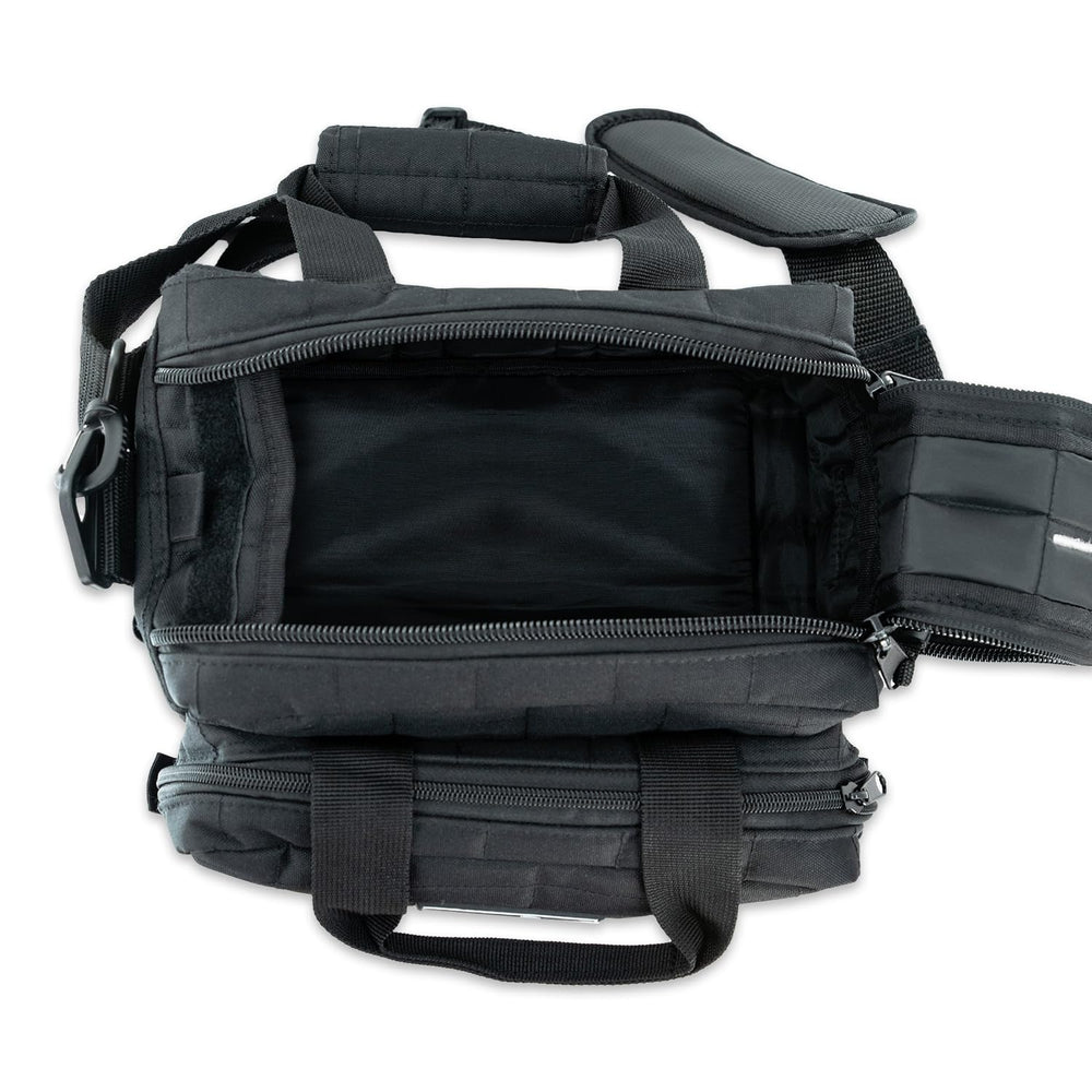 Wild Hare Deluxe 6-Box Carrier side-pocket-elastic holds choke tubes neatly.