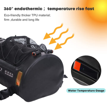 Wild Heart hose and nozzle setup for hands-free spray during camping.