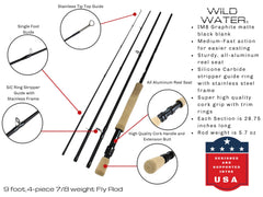 Wild Water 7-8 weight fly reel ready for smooth line control and durability