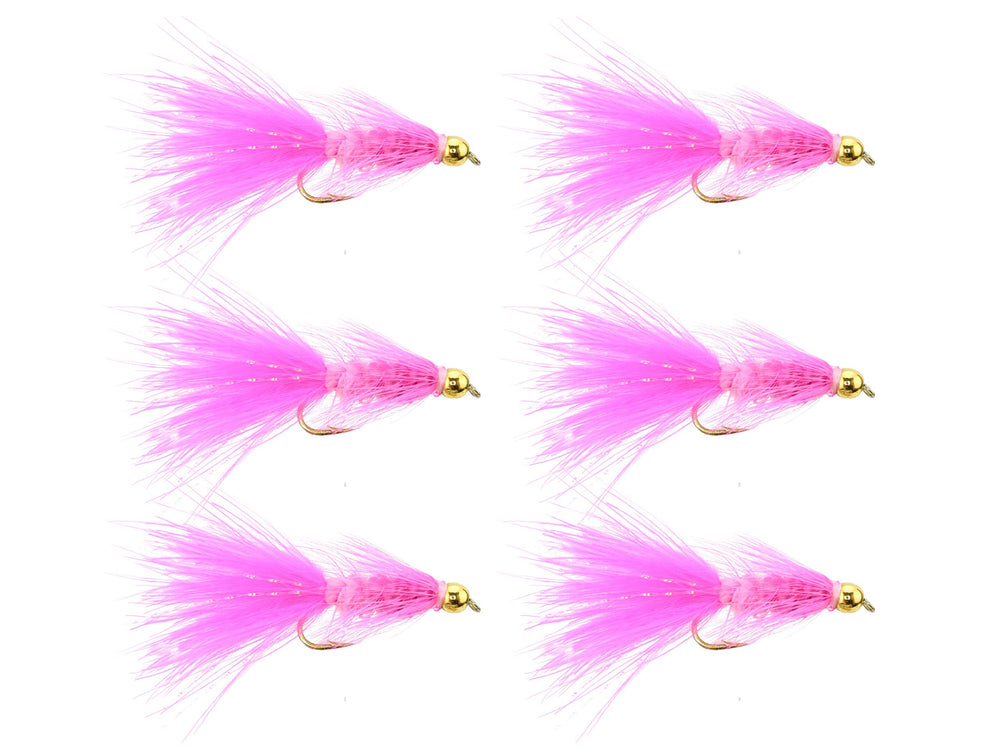 Wild Water bead-head pink woolly bugger size 10 for versatile freshwater fishing.