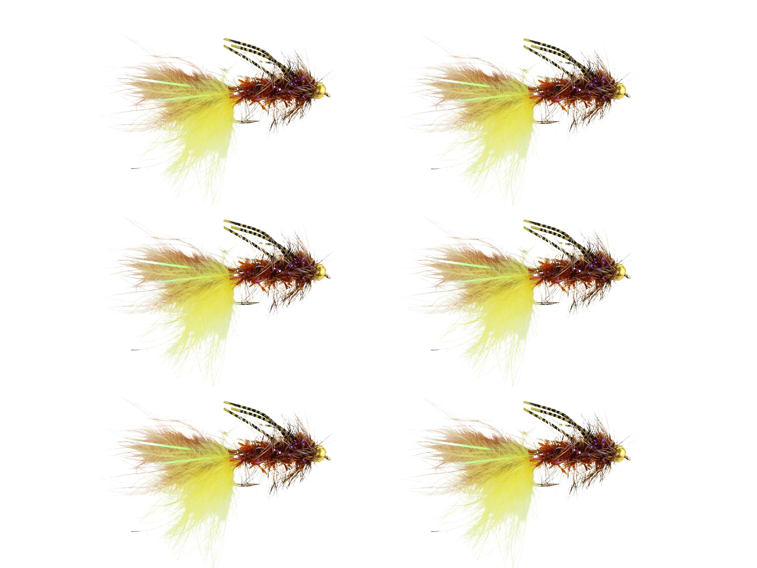 Wild Water bead-head yellow-brown woolly bugger front view boosts trout catching potential
