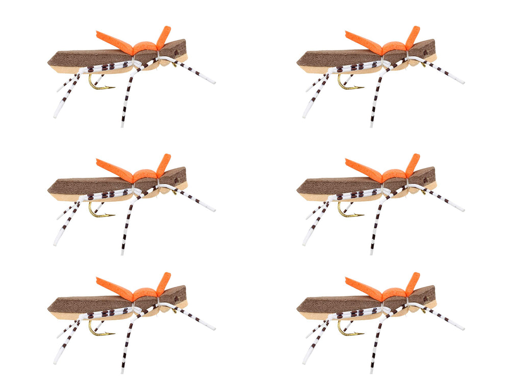 Wild Water brown hopper dry fly size 10 floats on the surface.