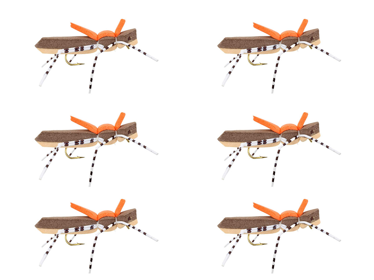 Wild Water brown hopper dry fly size 10 floats on the surface.