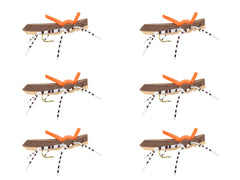 Wild Water brown hopper dry fly size 10 floats on the surface.